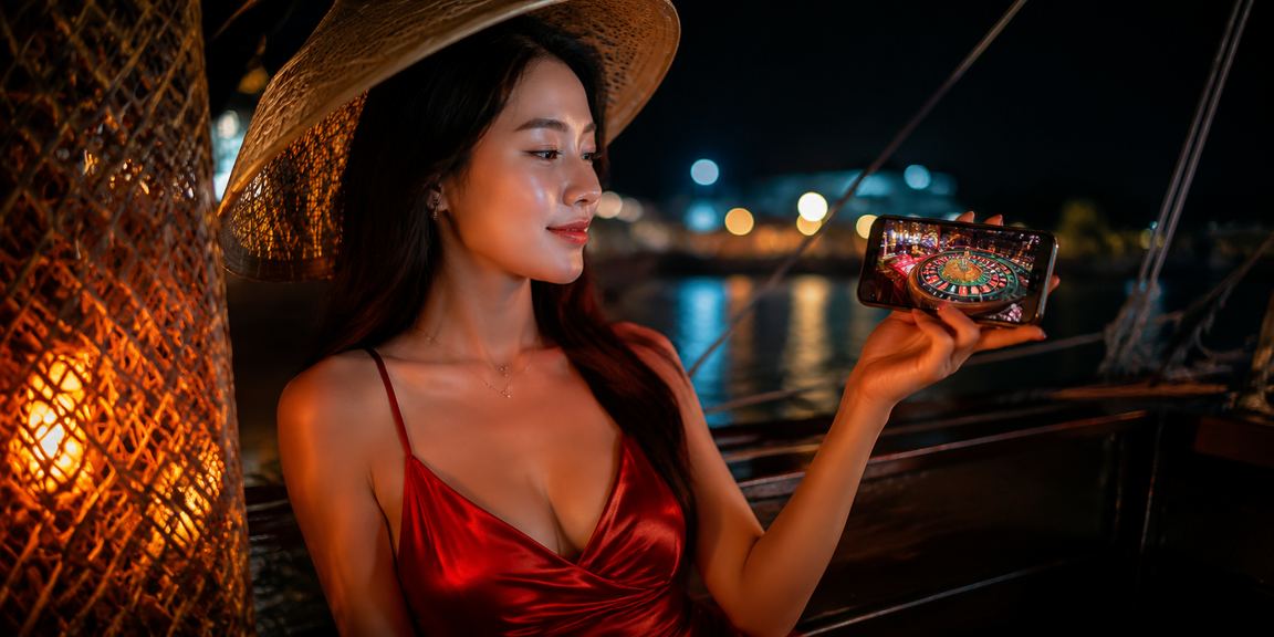 Người chơi casino trực tuyến trên điện thoại tại bãi biển Mũi Né