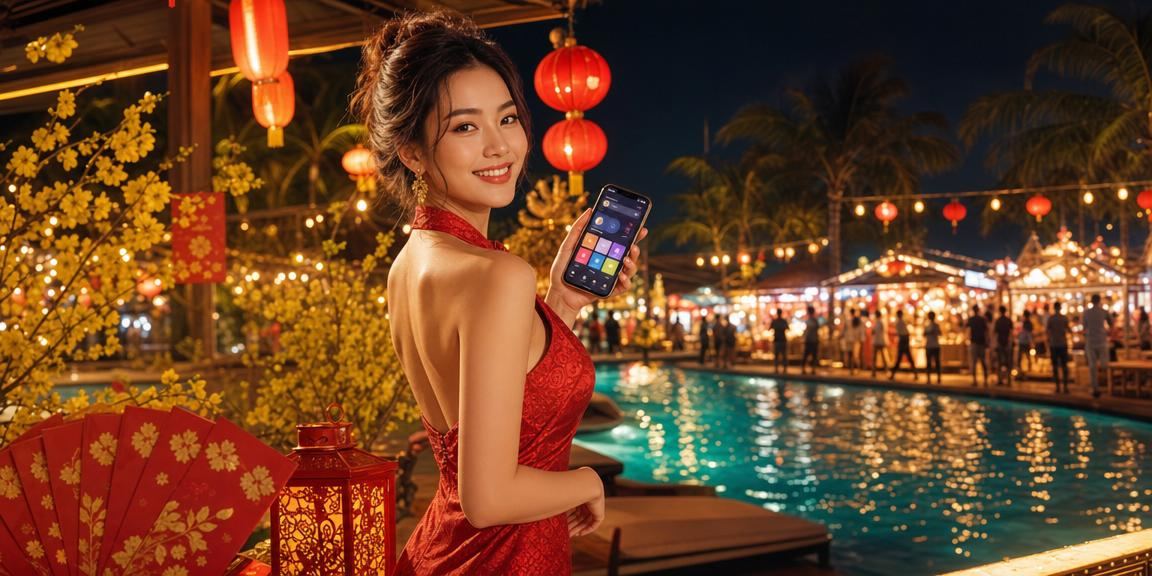 Bao lì xì đỏ và đèn lồng lễ hội tại Phú Quốc mùa thưởng